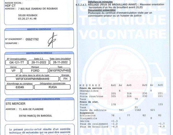 FORD KUGA BLEU GK-121-TT