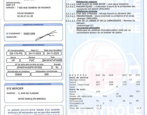 FIAT 500 24 kwh BASE BVA BLANC GS-175-PQ