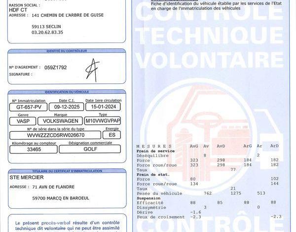 VOLKSWAGEN GOLF STE REVERSIBLE LIFE 5P BLANC GT-657-PV