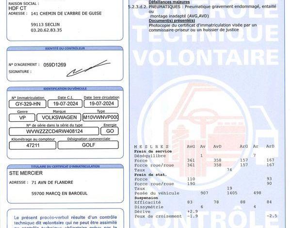 VOLKSWAGEN GOLF 8 GRIS GY-329-HN