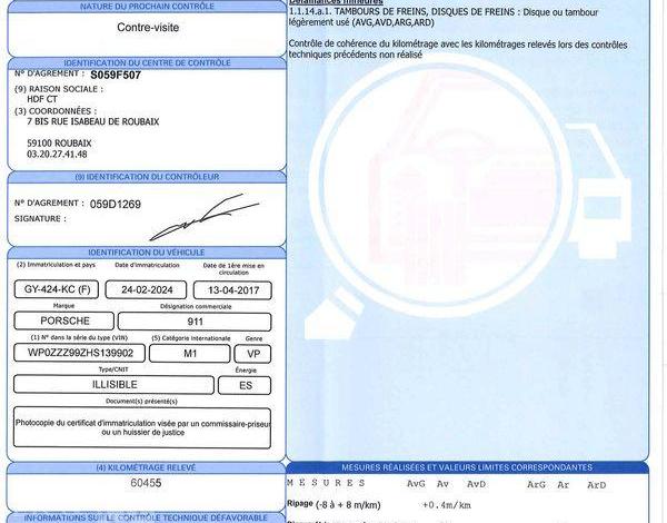 PORSCHE 911 CABRIOLET CARRERA 4 3.0 370ch PDK GRIS GY-424-KC