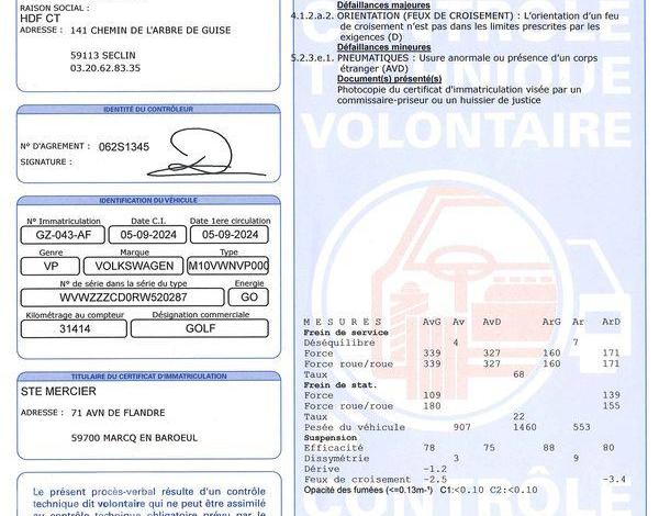 VOLKSWAGEN GOLF 8 GRIS GZ-043-AF