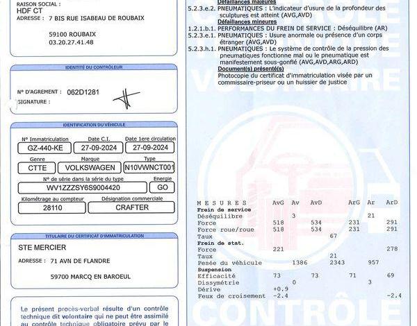 VOLKSWAGEN CRAFTER VAN 30 L3H3 11M3 TRAC BLANC GZ-440-KE