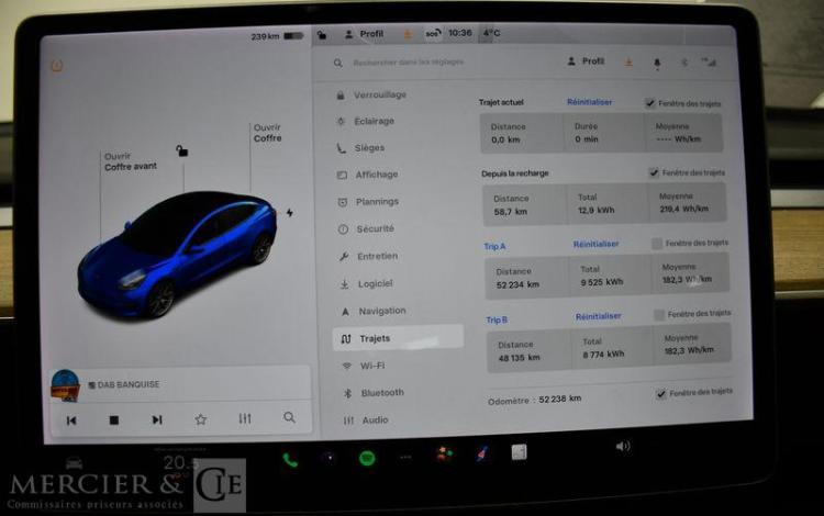 TESLA MODEL 3 DUAL-MOTOR 82kWh 500ch GRANDE-AUTONOMIE 4WD BVA BLEU HG-772-PY