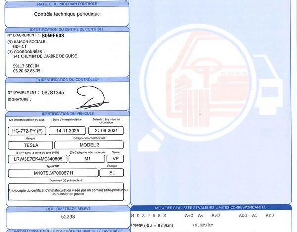 TESLA MODEL 3 DUAL-MOTOR 82kWh 500ch GRANDE-AUTONOMIE 4WD BVA BLEU HG-772-PY