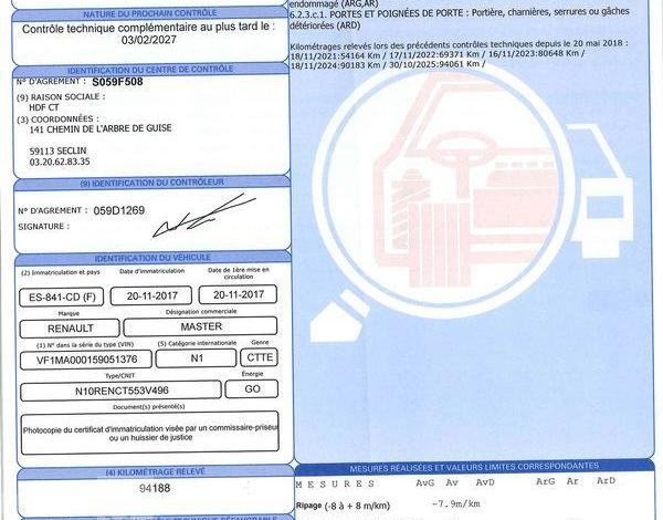 RENAULT MASTER L2H2 F3500 DCI 110 BLANC ES-841-CD