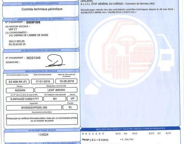 NISSAN LEAF ELECTRIC 150 122 PPM 40KWH N CONNECTA BVA BLANC EZ-608-RK