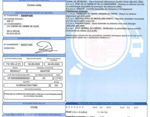 RENAULT MASTER CAB APPRO GCF F3500 L3H2 DCI 135 BLANC FS-165-LZ