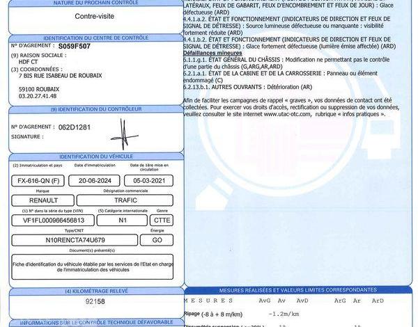 RENAULT TRAFIC FG GCF L1H1 1000 DCI 120  FX-616-QN
