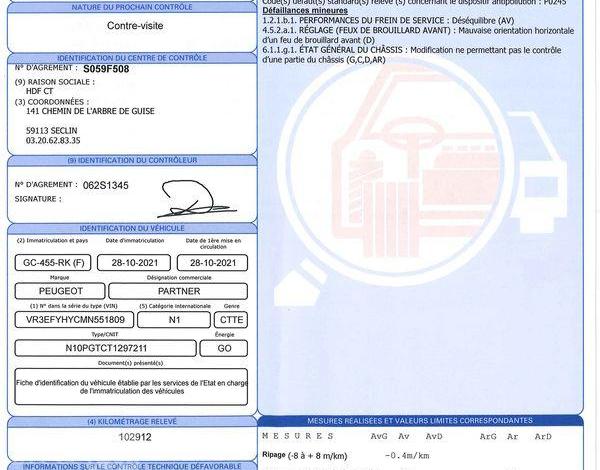 PEUGEOT PARTNER ASPHALT STANDARD 650kg BLUEHDI BLANC GC-455-RK