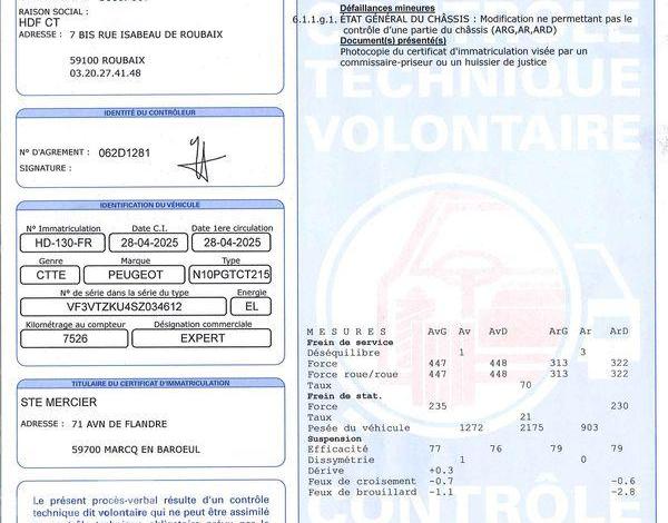 PEUGEOT EXPERT BLANC HD-130-FR