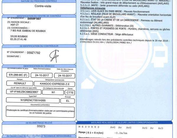 RENAULT KANGOO ZE 33 JAUNE ER-288-MC