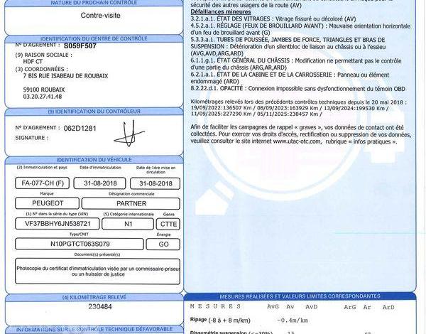 PEUGEOT PARTNER 1.6 BLUEHDI 100ch M PREMIUM PACK BLANC FA-077-CH