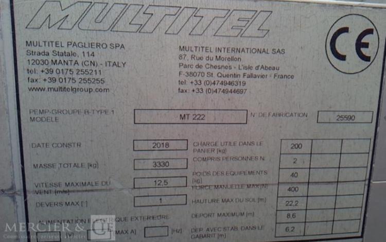 MULTITEL 35-120 NACELLE SUR VL MULTITEL 22M MT 222  3191H ROUGE FC-052-AD