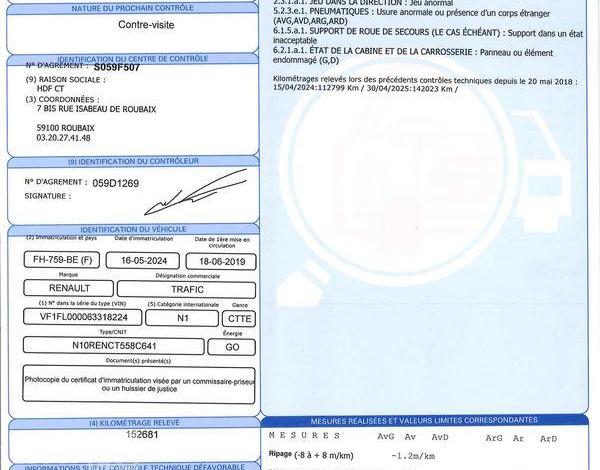 RENAULT TRAFIC FG 1.6 DCI 120CH 1T0 L1H1 ENERGY CONFORT  FH-759-BE