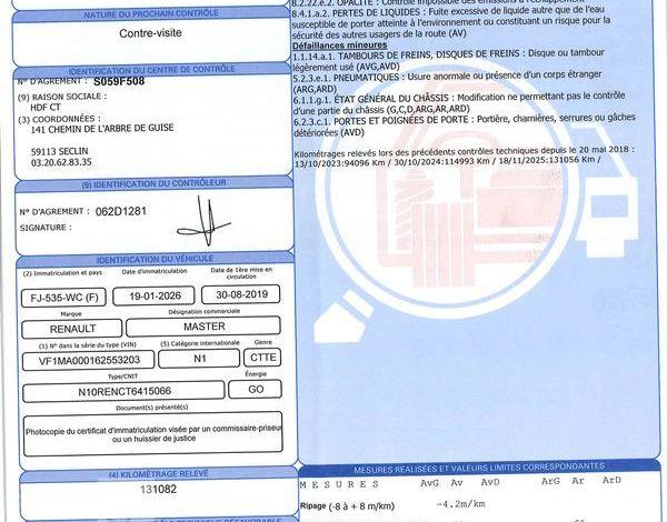 RENAULT MASTER CAB APPRO GD CFT F3500 L2H2 DCI110 S&S BLANC FJ-535-WC