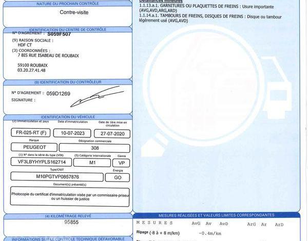 PEUGEOT 308 1,5 BLUEHDI BLANC FR-025-RT
