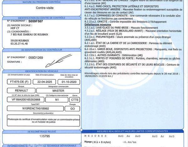 RENAULT Master  L2H2 NOIR FT-675-DE