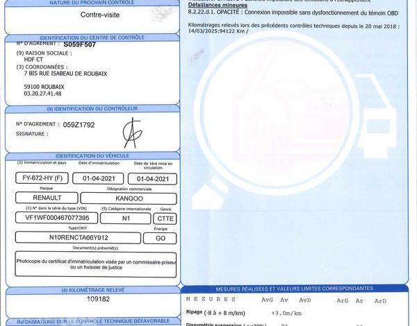 RENAULT KANGOO EXPRESS EXTRA R-LINK BLUE DCI95 BLANC FY-672-HY