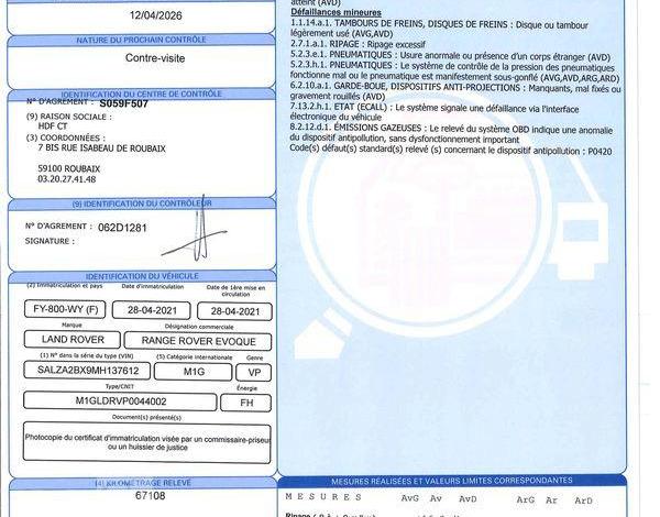 LAND ROVER RANGE ROVER EVOQUE NOIR FY-800-WY