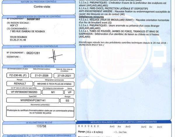 RENAULT MEGANE ESTATE 1.6 E-TECH 160H 90ch PHEV BUSINESS BVA NOIR FZ-236-ML