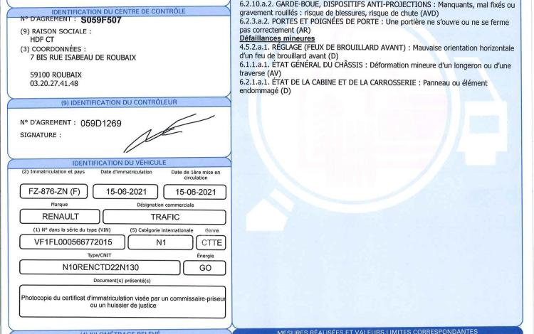 RENAULT TRAFIC L1H1 1200 DCI 120 GD CFT BLANC FZ-876-ZN