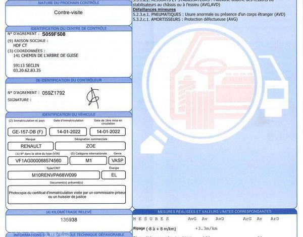 RENAULT ZOE ZE 110ch 40KWH ACHAT-INTEGRAL LIFE REVERSIBLE BVA BLANC GE-157-DB