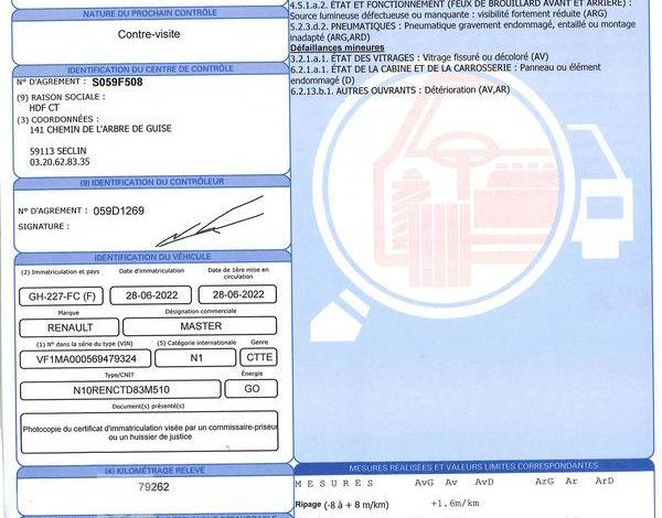 RENAULT MASTER GCF F3500 L3H3 BLUE DCI BLANC GH-227-FC