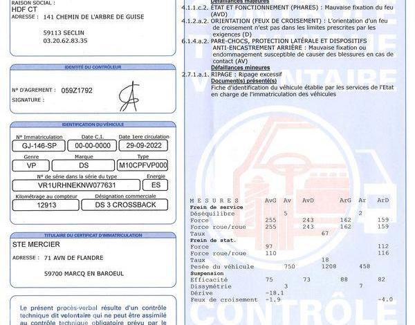 DS DS3 CROSSBACK PURE TECH 100 BUSINESS ancien vtc BLANC GJ-146-SP