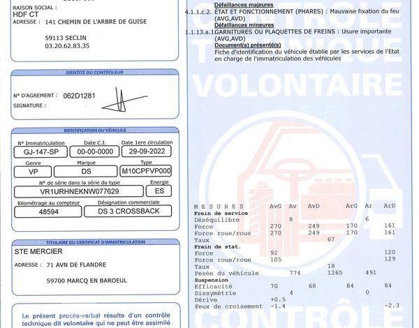 DS DS3 CROSSBACK 1.2 PURETECH 100ch BUSINESS ANCIEN VTC BLANC GJ-147-SP