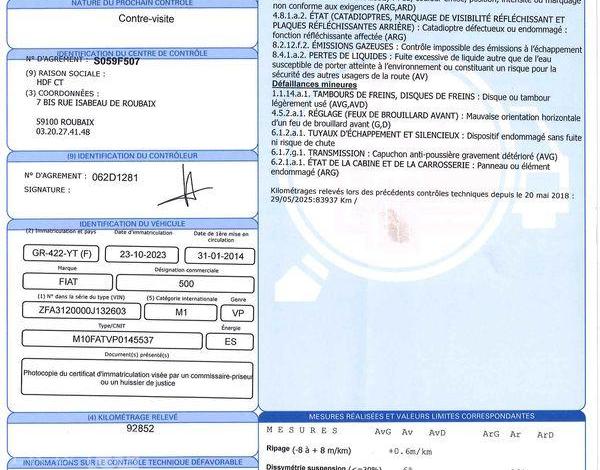 FIAT 500 1.2 70CH S GRIS GR-422-YT