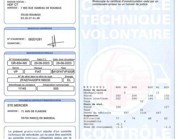 FIAT 500 24kwh BLANC GR-654-NS