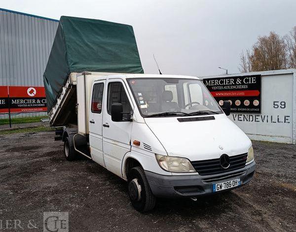 MERCEDES SPRINTER 411CDI 35 2.2D 109 CV  BENNE DOUBLE CABINE – DIESEL – AN 2003 BLANC GW-786-DH