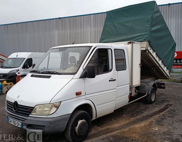 MERCEDES SPRINTER 411CDI 35 2.2D 109 CV  BENNE DOUBLE CABINE – DIESEL – AN 2003 BLANC GW-786-DH
