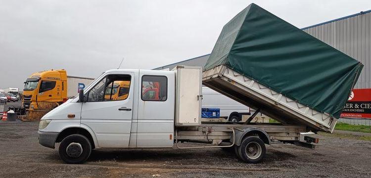 MERCEDES SPRINTER 411CDI 35 2.2D 109 CV  BENNE DOUBLE CABINE – DIESEL – AN 2003 BLANC GW-786-DH