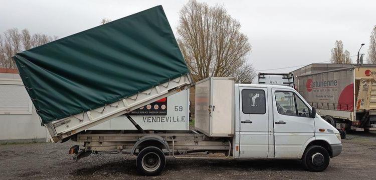 MERCEDES SPRINTER 411CDI 35 2.2D 109 CV  BENNE DOUBLE CABINE – DIESEL – AN 2003 BLANC GW-786-DH