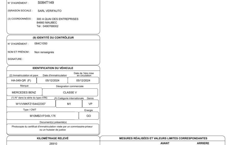 MERCEDES BENZ 250DLG V-KLASSE NOIR HA-049-QR
