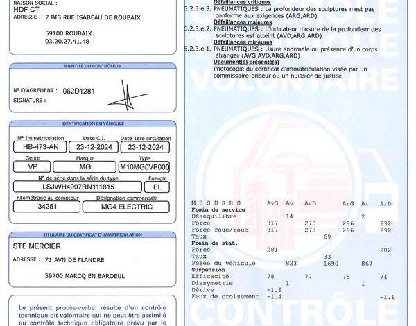 MG MG4 ELECTRIC 170CH 49KWH BVA BLANC HB-473-AN