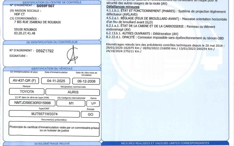 TOYOTA AURIS 2,0 D4D 125 LUNA GRIS AV-437-QR