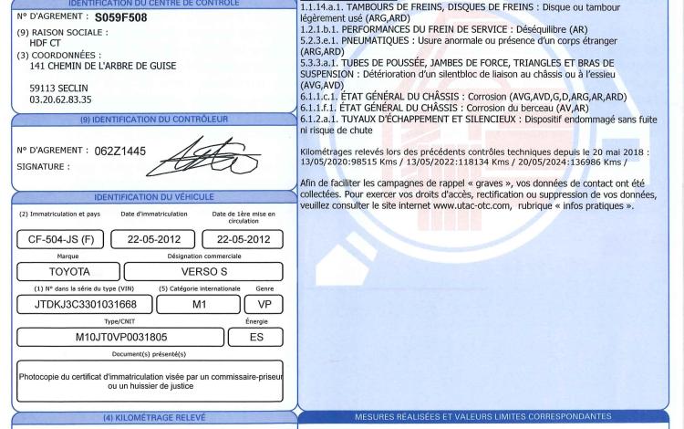 TOYOTA VERSO S 1,3 VVTI 100 DYNAMIC BLANC CF-504-JS