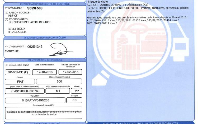 FIAT 500 1.2 70CH LOUNGE VIOLET DP-605-CD