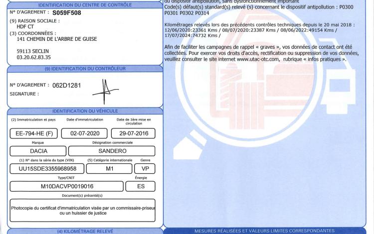 DACIA SANDERO 1,2 75 BLANC EE-794-HE