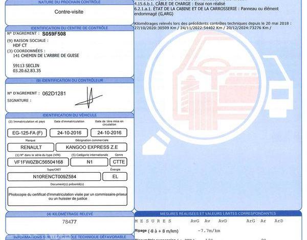 RENAULT KANGOO ZE 60ch 22KWH JAUNE EG-125-FA
