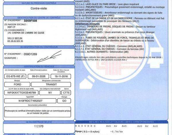 FORD TRANSIT FOURGON 2T T310 2.0 TDCI 105 L2H2 TREND BUSINESS BLANC EG-875-WE