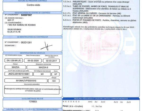 MAZDA 6 FW 2,2 SKYACTIV-D 150 DYNAMIQUE BVA GRIS EK-128-MK