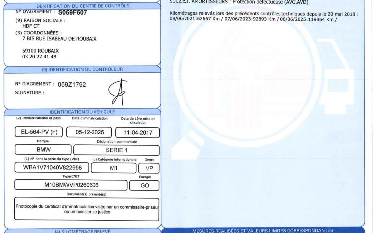 BMW SERIE 1 116 D 1,5 115 LOUNGE BVA GRIS EL-564-PV