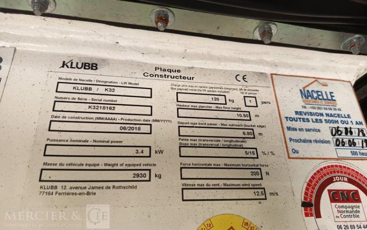 RENAULT MASTER 2,3 DCI 16V 130CV AVEC NACELLE KLUBB K32 – 10 M BLANC EX-302-BV