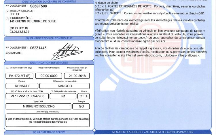 RENAULT KANGOO 1.5 DCI 90ch L1 ENERGY GRAND-CONFORT BLANC FA-172-MT