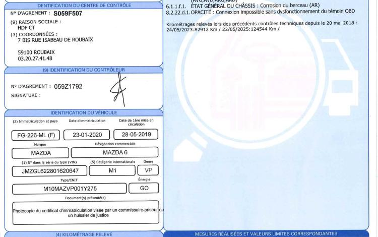 MAZDA 6 2,2 SKYACTIV-D 185 TAKUMI BVA ROUGE FG-226-ML