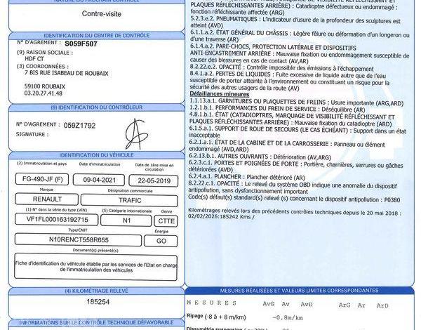 RENAULT TRAFIC CA GCF L2H1 1200 ENERGY DCI BLANC FG-490-JF